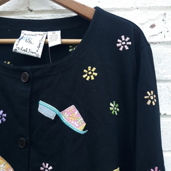 NWT Michael Simon Lite Cardigan Shoe Print - Picture 5 of 8